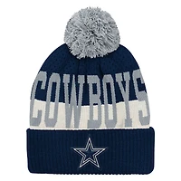 Bonnet en tricot à revers et pompon pour jeunes Cowboys de Dallas, bleu marine, style moderne, Outerstuff