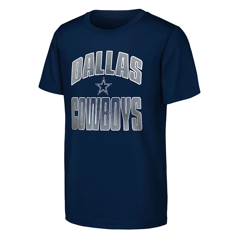 Ensemble de 2 t-shirts Outerstuff bleu marine Dallas Cowboys « Never Quit » pour jeunes