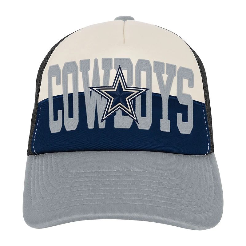 Youth Outerstuff  White/Navy Dallas Cowboys Modern Fan Trucker Adjustable Hat
