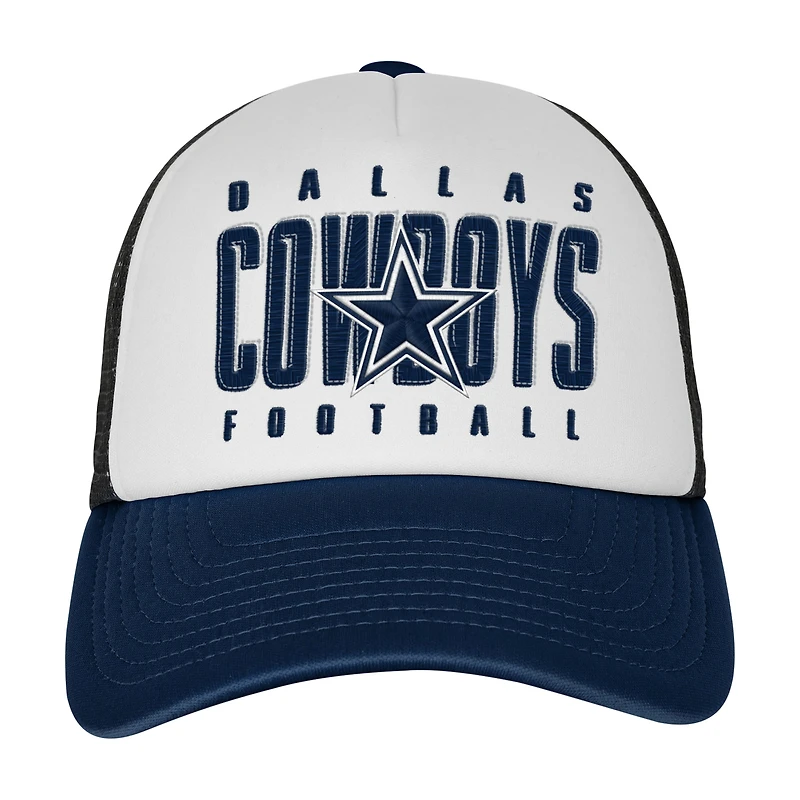 Casquette ajustable blanche Youth Outerstuff Dallas Cowboys Essentials Trucker