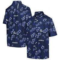 Chemise boutonnée à manches courtes pour jeunes Reyn Spooner bleu marine Dallas Cowboys