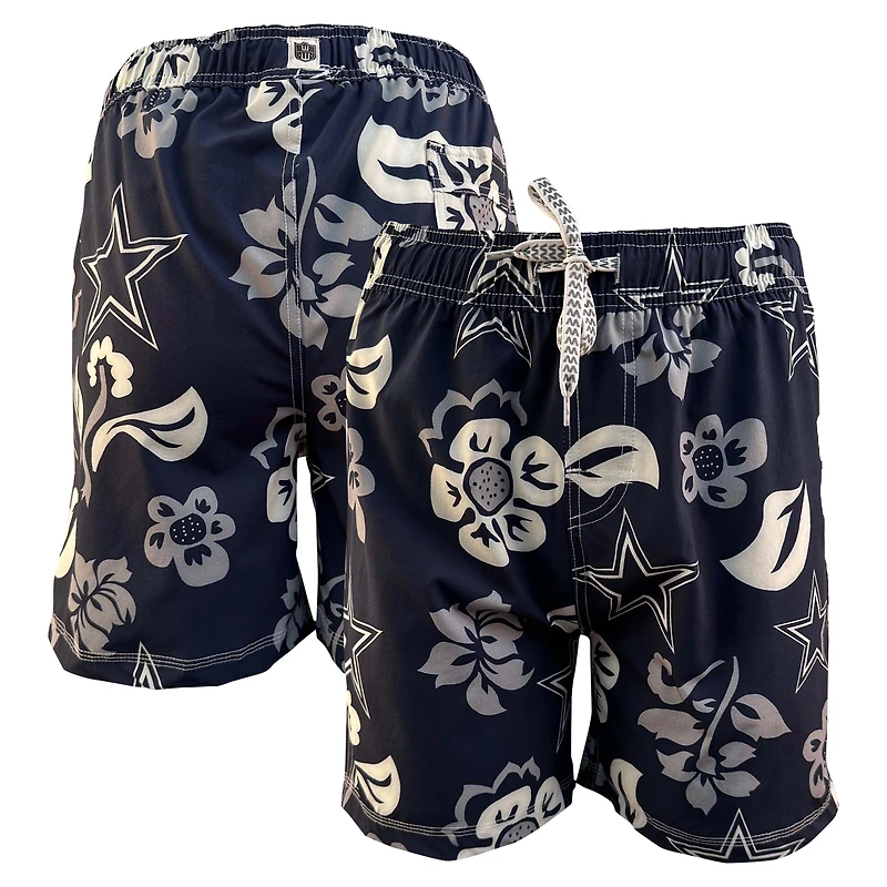 Maillot de bain pour jeunes Wes & Willy bleu marine Dallas Cowboys Floral Volley