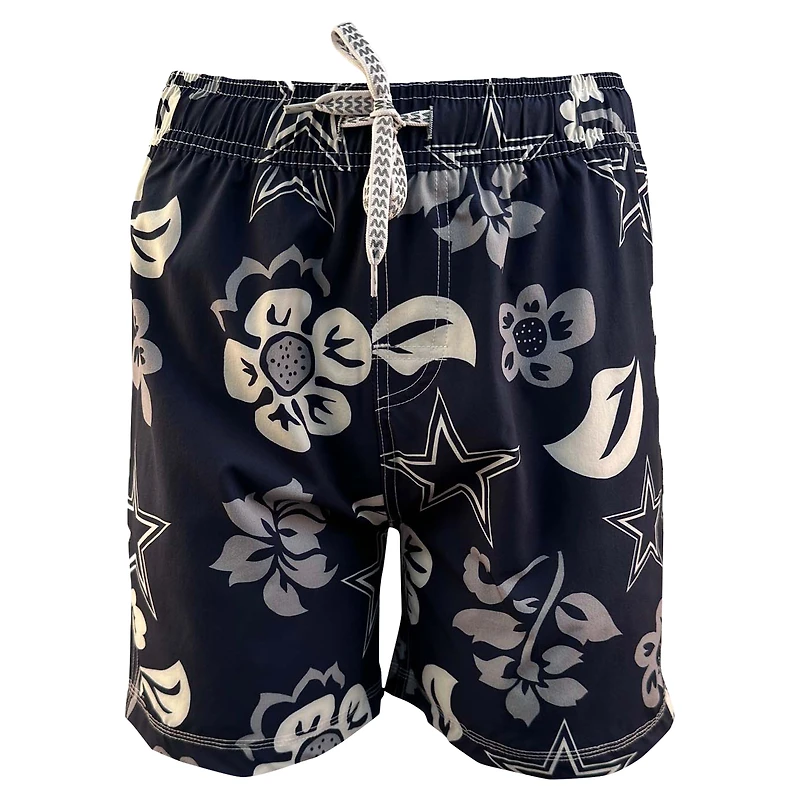 Maillot de bain pour jeunes Wes & Willy bleu marine Dallas Cowboys Floral Volley