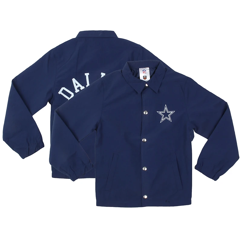 Veste d'entraînement à boutons-pression complète T Buck's des Cowboys de Dallas bleu marine Wes & Willy pour jeunes