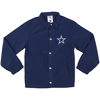 Youth Wes & Willy  Navy Dallas Cowboys T Buck's Full-Snap Coaching Jacket