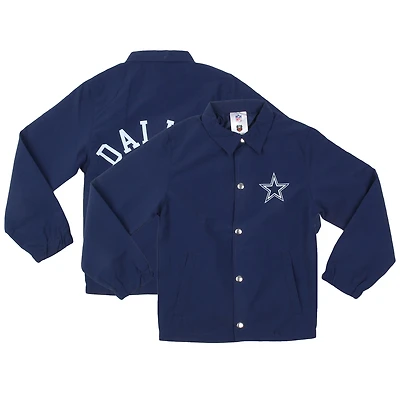 Youth Wes & Willy  Navy Dallas Cowboys T Buck's Full-Snap Coaching Jacket
