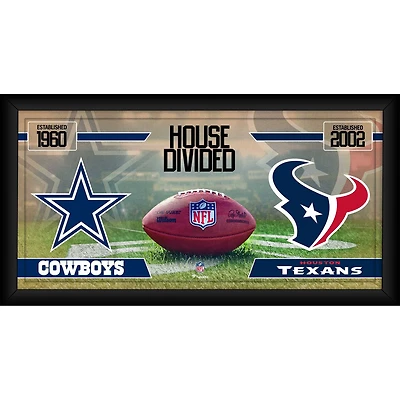 Collage de football encadré 10" x 20" des Cowboys de Dallas contre les Texans de Houston