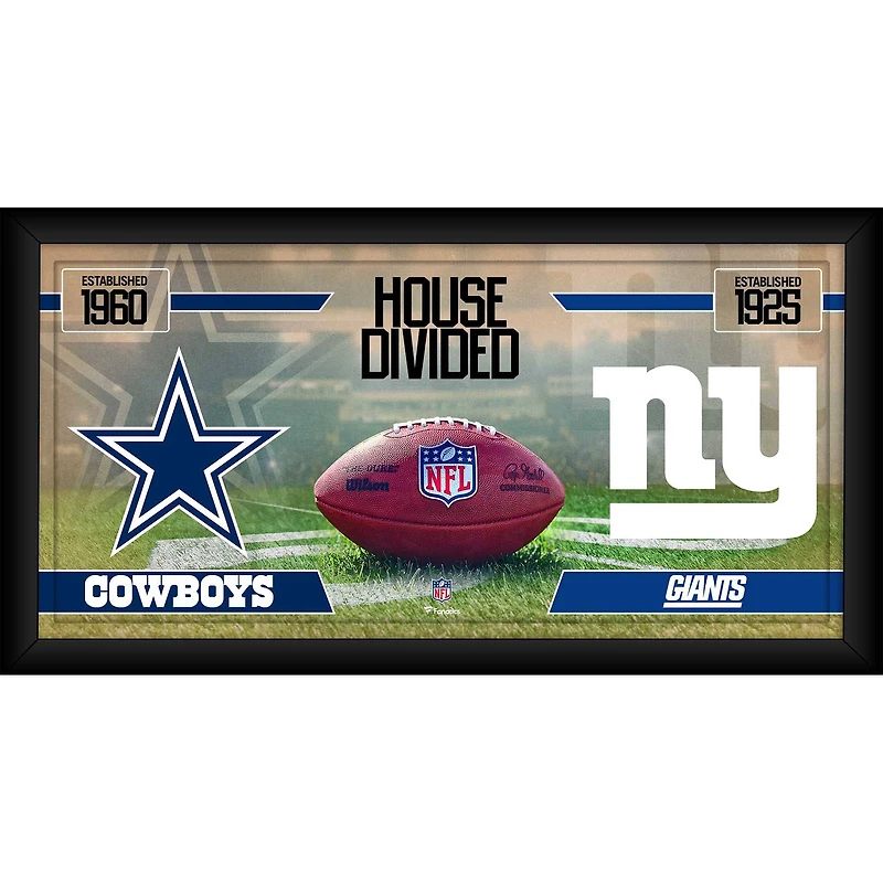 Collage de football encadré 10" x 20" des Cowboys de Dallas contre les Giants de New York