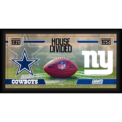 Collage de football encadré 10" x 20" des Cowboys de Dallas contre les Giants de New York