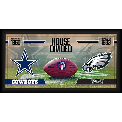 Dallas Cowboys vs. Philadelphia Eagles Framed 10" x 20" House Divided Football Collage