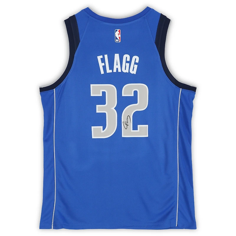 Maillot Nike Swingman bleu dédicacé par Cooper Flagg des Dallas Mavericks