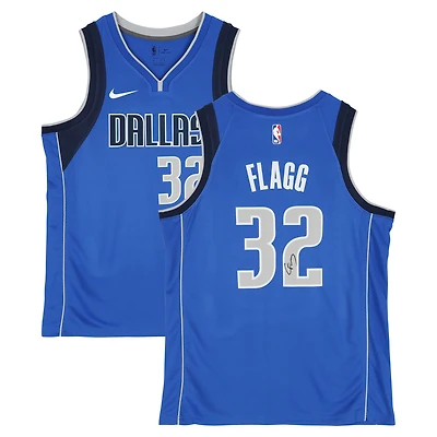 Maillot Nike Swingman bleu dédicacé par Cooper Flagg des Dallas Mavericks
