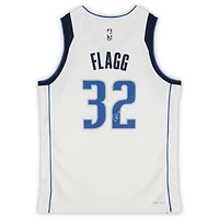 Maillot Nike Swingman blanc dédicacé par Cooper Flagg des Dallas Mavericks