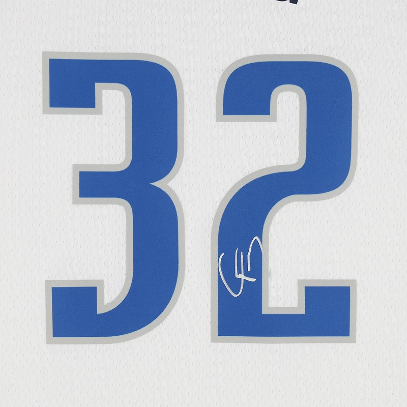 Maillot Nike Swingman blanc dédicacé par Cooper Flagg des Dallas Mavericks