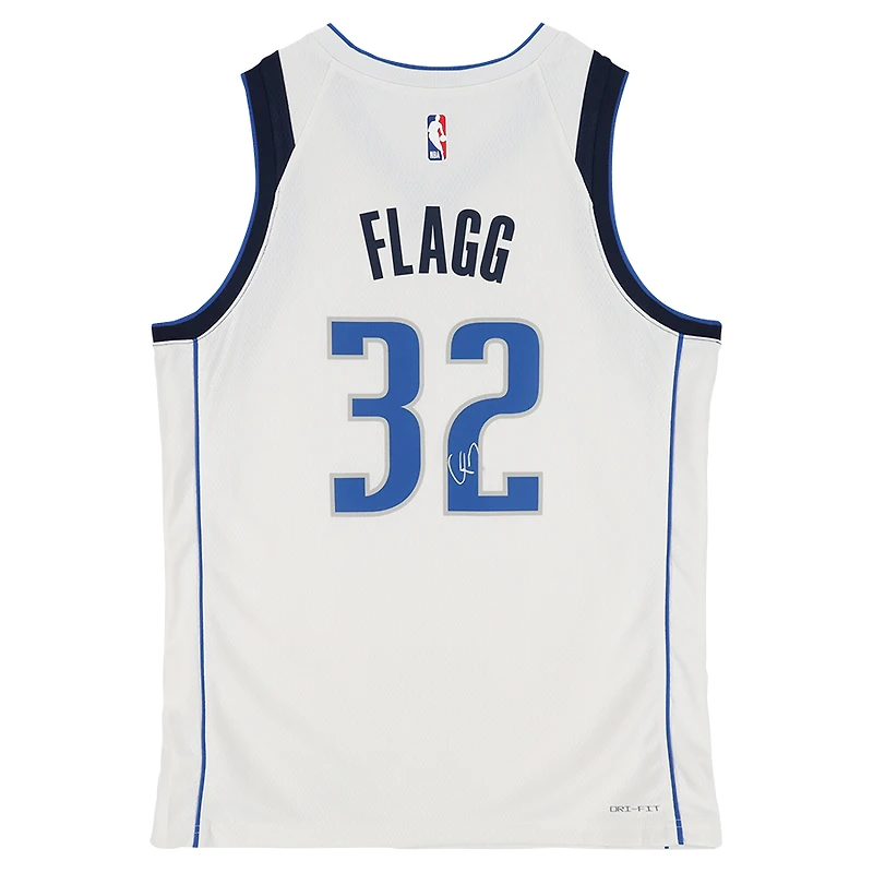 Maillot Nike Swingman blanc dédicacé par Cooper Flagg des Dallas Mavericks