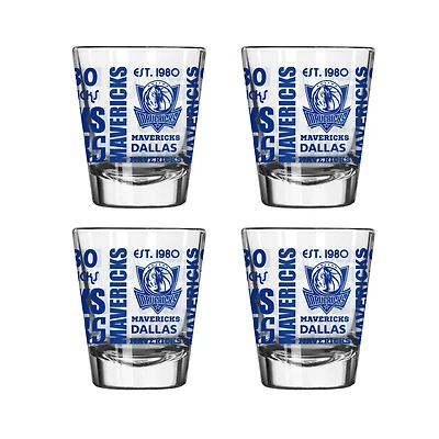 Lot de 4 verres à shot Dallas Mavericks de 56 ml