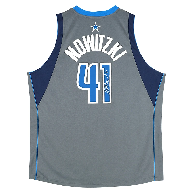 Dirk Nowitzki Dallas Mavericks Autographed Mitchell & Ness Alternate Grey 2003 Swingman Jersey