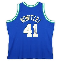 Dirk Nowitzki Dallas Mavericks Autographed Mitchell & Ness Blue/Green 1998-99 Swingman Jersey