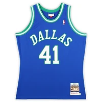 Dirk Nowitzki Dallas Mavericks Autographed Mitchell & Ness Blue/Green 1998 Authentic Jersey
