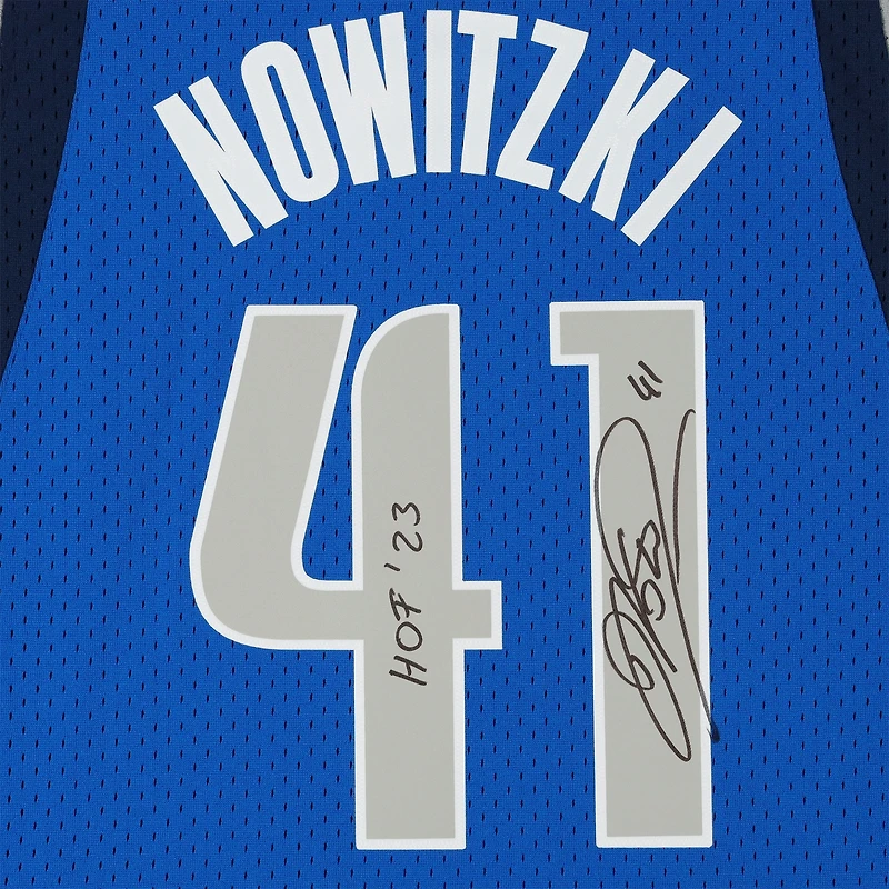 Dirk Nowitzki Dallas Mavericks Autographed Mitchell & Ness Blue 2010-11 Swingman Jersey with "HOF 23" Inscription