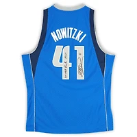 Dirk Nowitzki Dallas Mavericks Autographed Mitchell & Ness Blue 2010-11 Swingman Jersey