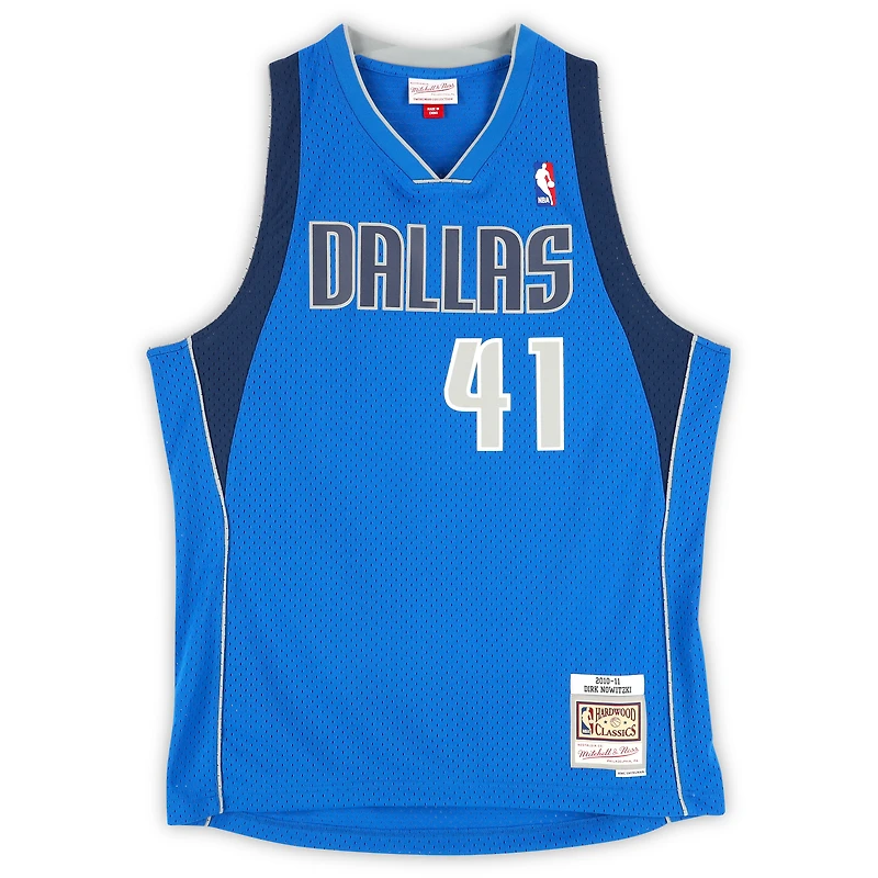 Dirk Nowitzki Dallas Mavericks Autographed Mitchell & Ness Blue 2010-11 Swingman Jersey