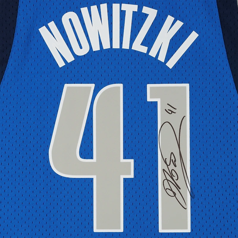 Dirk Nowitzki Dallas Mavericks Autographed Mitchell & Ness Blue 2010-2011 Swingman Jersey