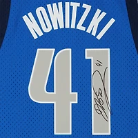 Dirk Nowitzki Dallas Mavericks Autographed Mitchell & Ness Blue 2010-2011 Swingman Jersey