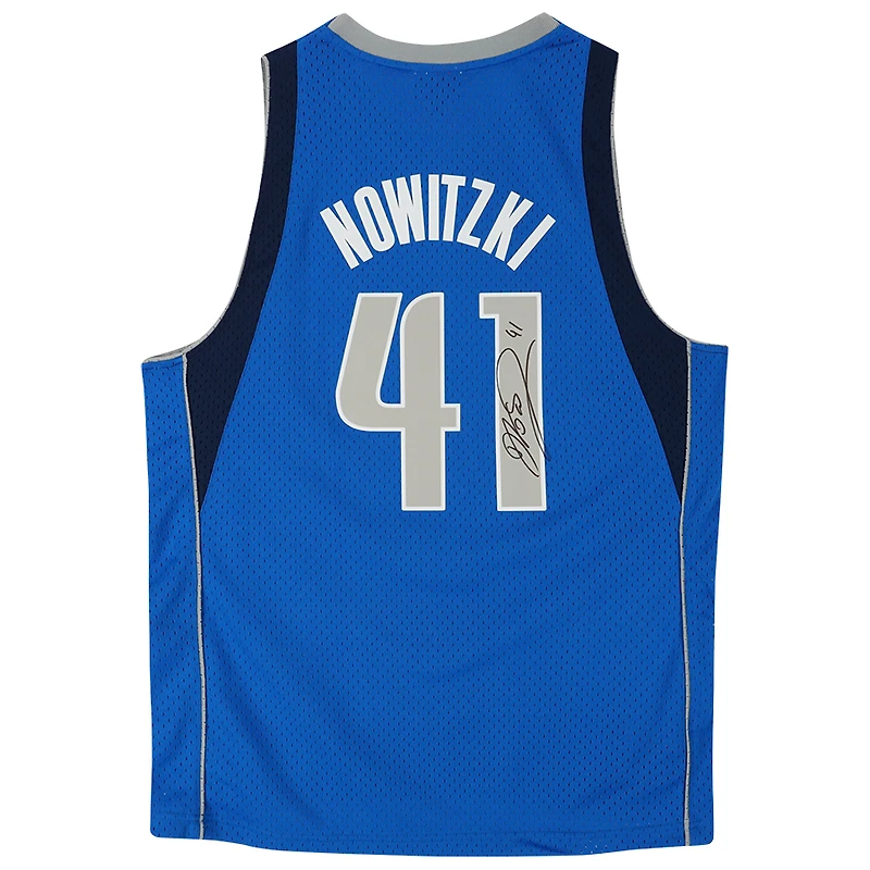 Dirk Nowitzki Dallas Mavericks Autographed Mitchell & Ness Blue 2010-2011 Swingman Jersey