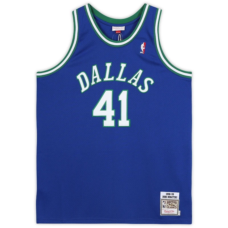 Dirk Nowitzki Dallas Mavericks Autographed Mitchell & Ness Royal Blue 1998-1999 Throwback Authentic Jersey