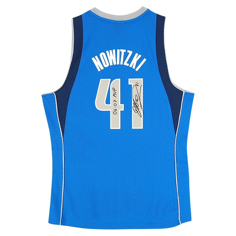 Dirk Nowitzki Dallas Mavericks Autographed Mitchell & Ness Royal Blue 2010-11 Swingman Jersey with "06-07 MVP" Inscription