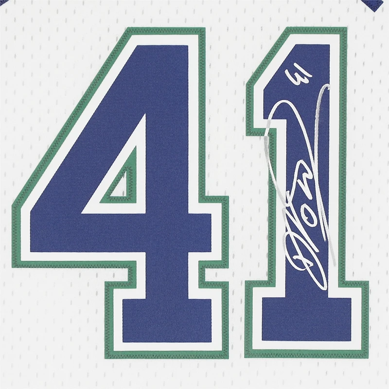 Dirk Nowitzki Dallas Mavericks Autographed White Nike 1998 Swingman Jersey