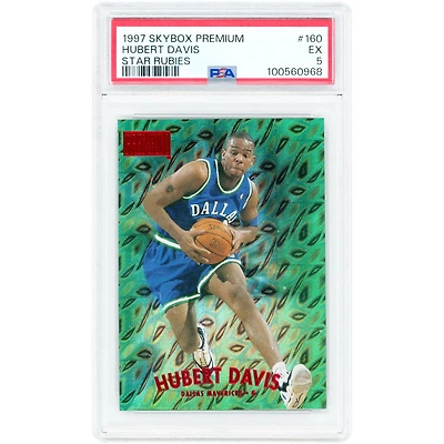 Carte Hubert Davis Dallas Mavericks 1997 Skybox Premium Star Rubies n° 160, authentifiée PSA (5 cartes).