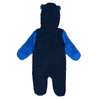 Infant & Newborn Outerstuff Navy Dallas Mavericks Stay Napping Fleece Bunting Full-Zip Hooded Sleeper