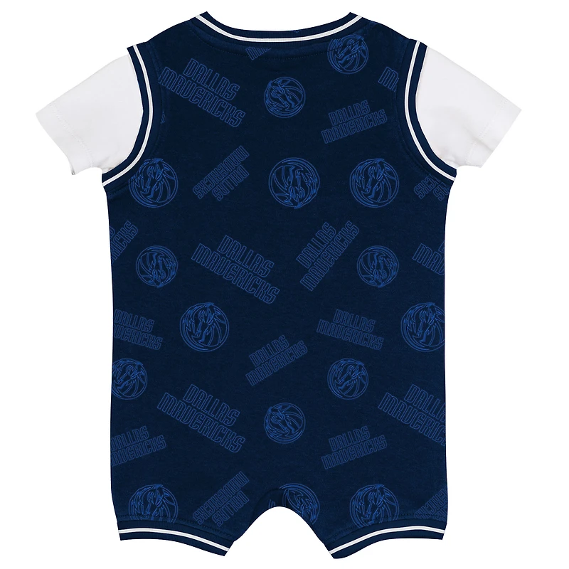 Barboteuse bleu marine Dallas Mavericks Logo Mania pour bébé Outerstuff
