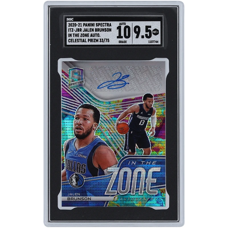 V106832 MAVS Jalen Brunson Dallas Mavericks Autographié 2020-21 Panini Spectra Celestial Prizm In The Zone Autograph #ITZ-JBR #33/75 SGC Authentifié 9.5/10 Carte Jalen Brunson AUT PAA TRADING CARDS 45853 AUTTRC CA01BK9338 #4