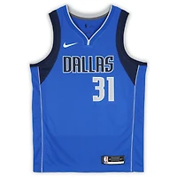 Maillot Swingman Nike Icon Edition bleu dédicacé par Klay Thompson des Dallas Mavericks
