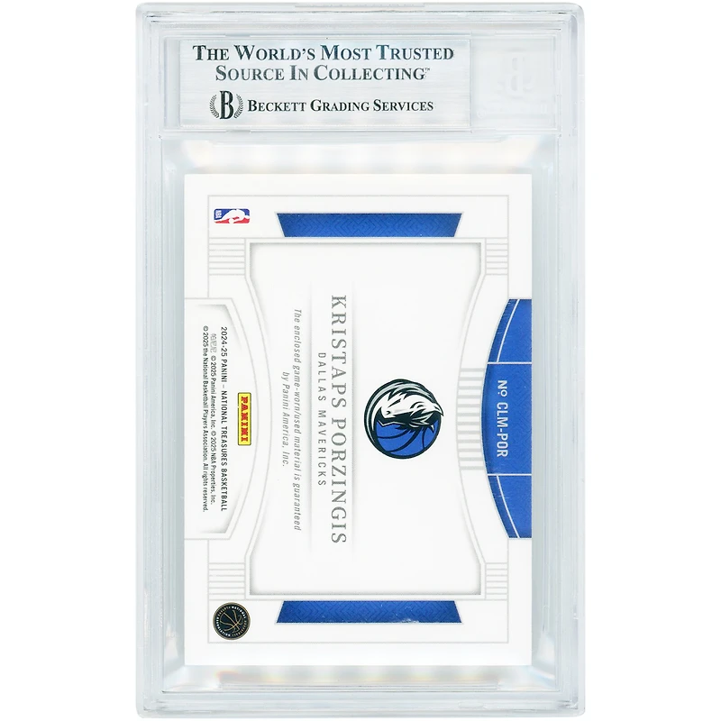 Kristaps Porziņģis Dallas Mavericks 2024-25 Panini National Treasures Colossal Logoman #CLM-POR #3/4 BGS Authenticated 9 Card - 9,8.5,9,9.5 Subgrades