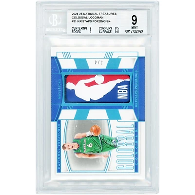 Kristaps Porziņģis Dallas Mavericks 2024-25 Panini National Treasures Colossal Logoman #CLM-POR #3/4 BGS Authenticated 9 Card - 9,8.5,9,9.5 Subgrades