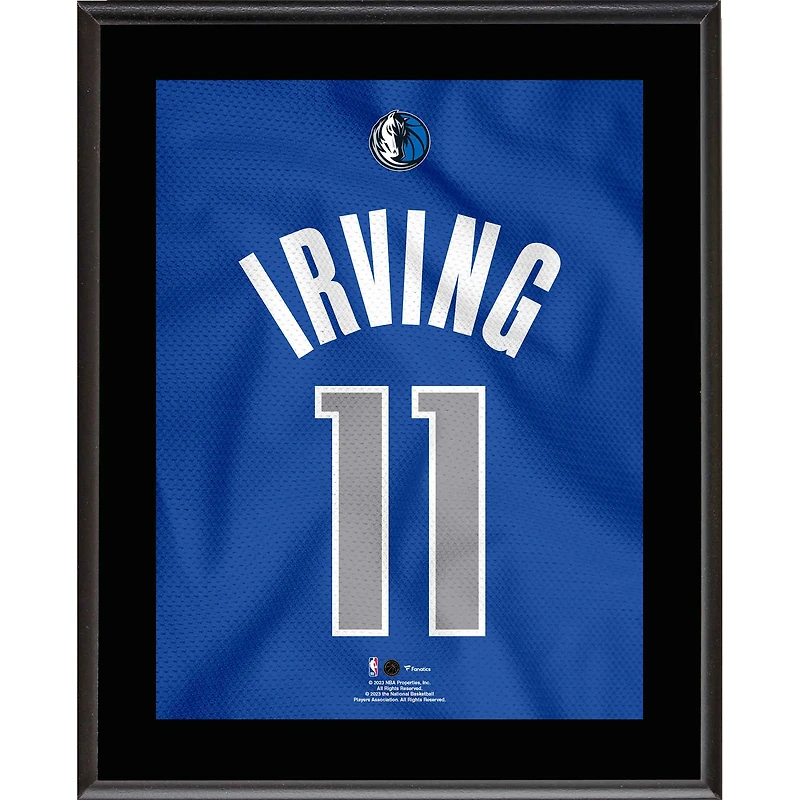 Plaque sublimée en maillot bleu royal # 11 de Kyrie Irving Dallas Mavericks 10,5" x 13"