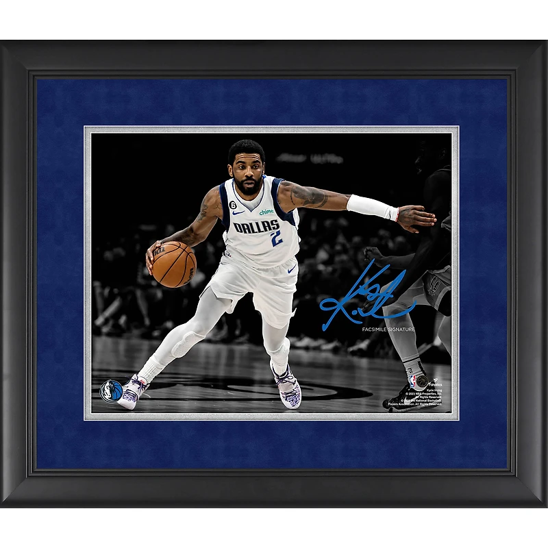 Photographie encadrée de Kyrie Irving, Dallas Mavericks, 11 x 35 cm, signature fac-similé