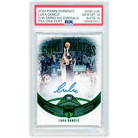 Carte autographiée de Luka Dončić (Dallas Mavericks) - Collection Panini Eminence Game Winners Emerald Diamond Gem 2024-25, n° GW-LUK, n° 2/3, authentifiée PSA 10/10.