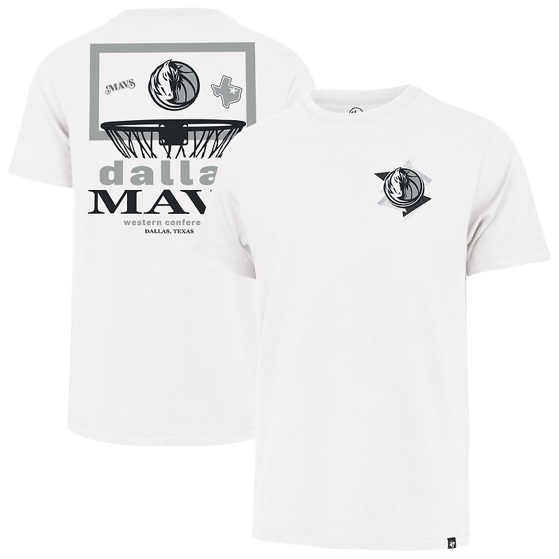 Men's '47  White Dallas Mavericks City Edition Backboard Franklin T-Shirt