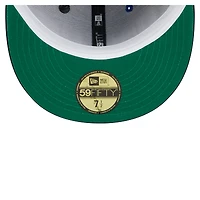 Men's New Era  Blue/Navy Dallas Mavericks Throwback Satin Vintage Pin Two-Tone 59FIFTY Fitted Hat