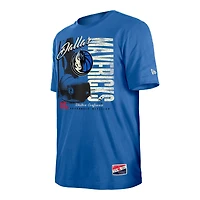 T-shirt à imprimé rétro Dallas Mavericks bleu New Era pour homme