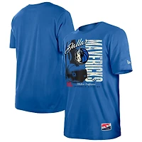 T-shirt à imprimé rétro Dallas Mavericks bleu New Era pour homme