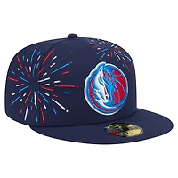 Men's New Era  Navy Dallas Mavericks Americana Fireworks 59FIFTY Fitted Hat