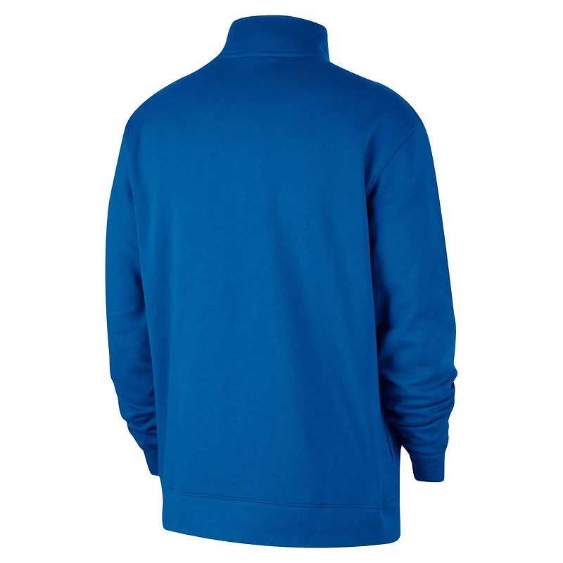 Men's Nike Royal Dallas Mavericks Courtside Club Half-Zip Jacket