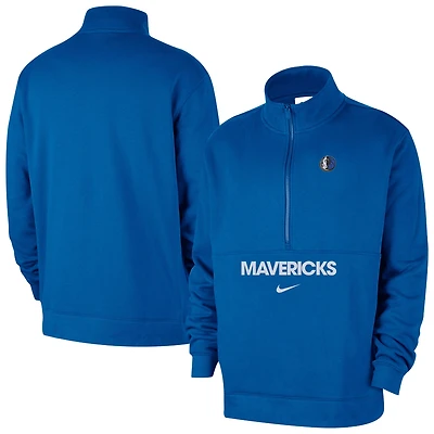 Veste demi-zip Nike Royal Dallas Mavericks Courtside Club pour homme