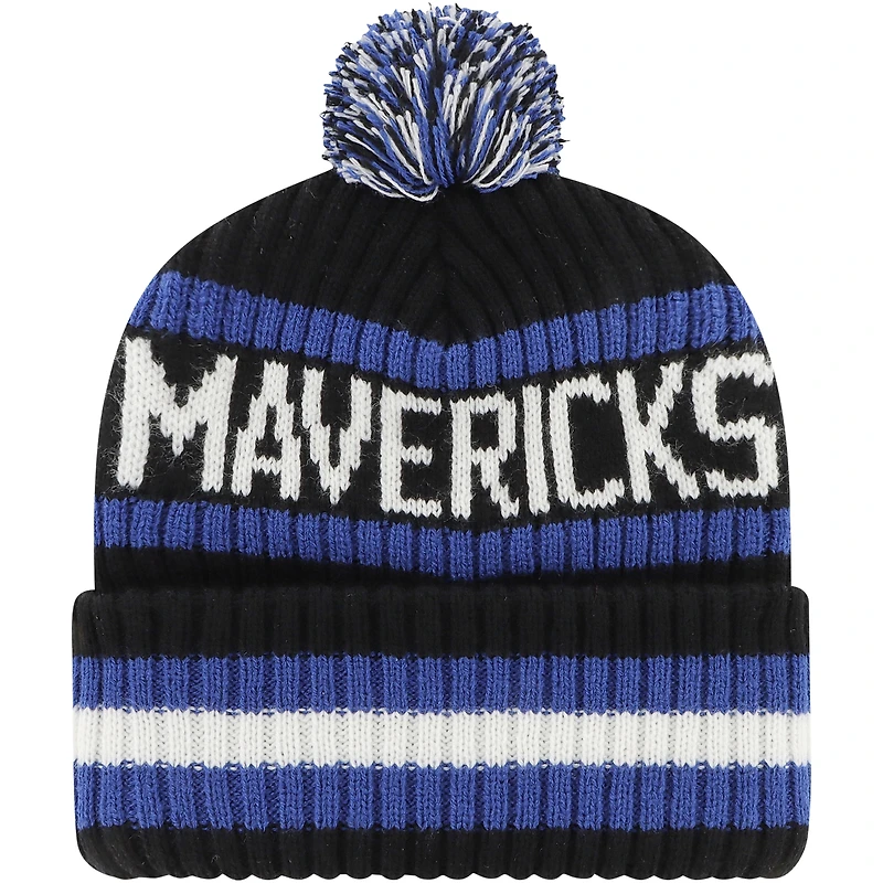 Men's '47 Black Dallas Mavericks Bering Cuffed Knit Hat with Pom